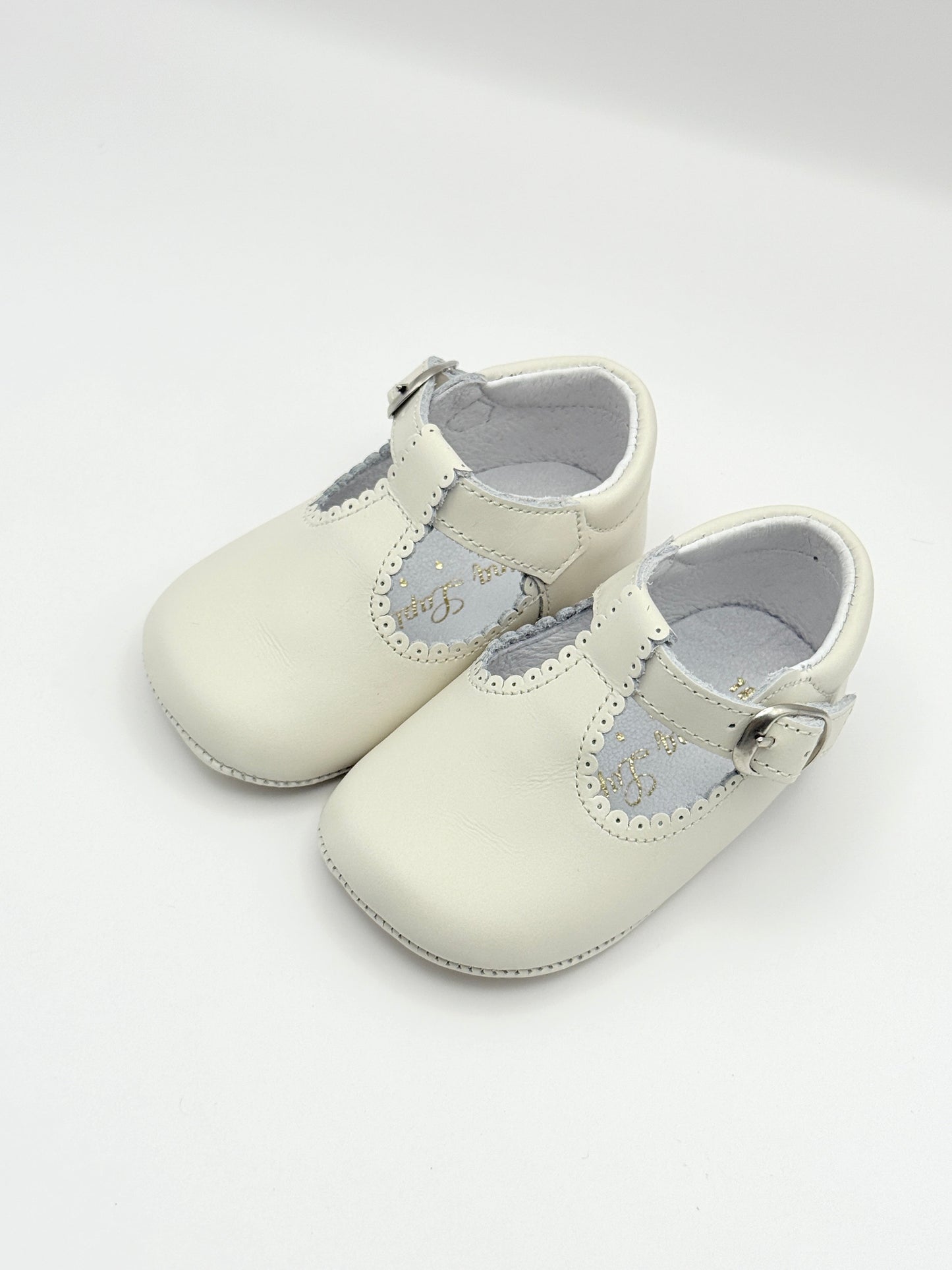 Crib Shoe T-Strap Napa Ivory
