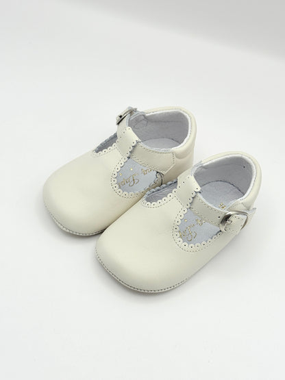 Crib Shoe T-Strap Napa Ivory