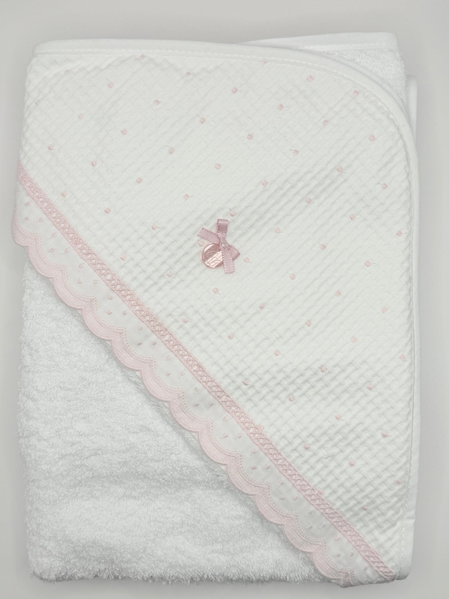 Hooded Towel XL Dots Pink