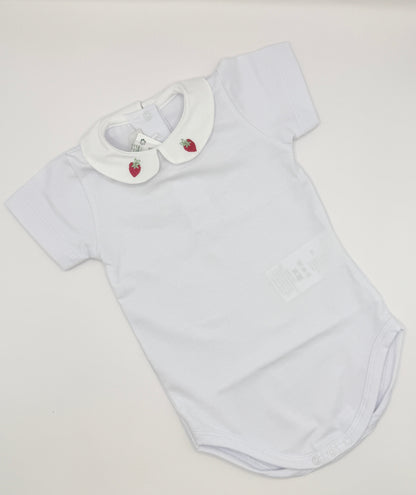 Hand Embroidered Onesie 'Strawberry'