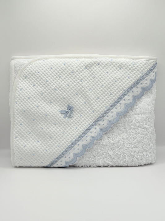 Hooded Towel XL Dots Blue