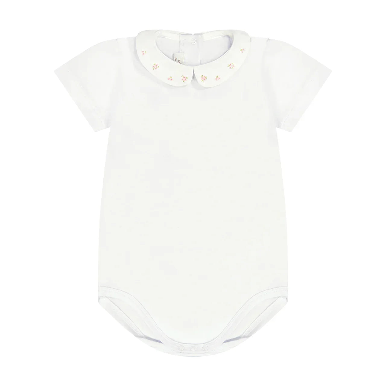 Hand Embroidered Onesie 'Fiori Rosa’