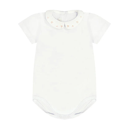 Hand Embroidered Onesie 'Fiori Rosa’