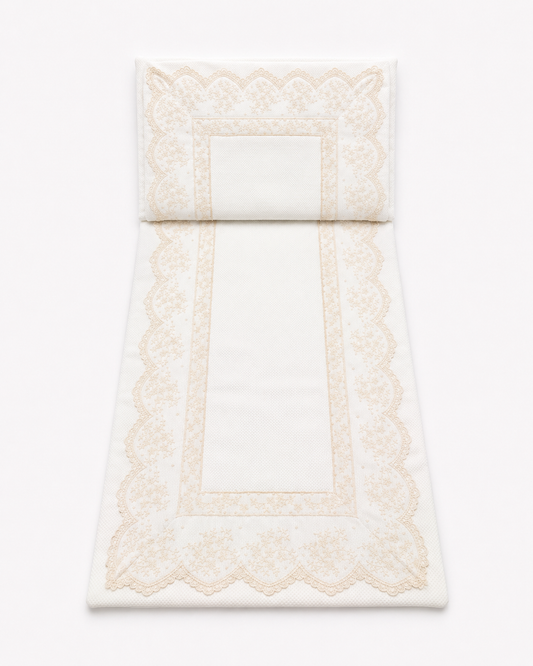 Bassinet Cover 'Puntilla Picos'- Pillow and Liner