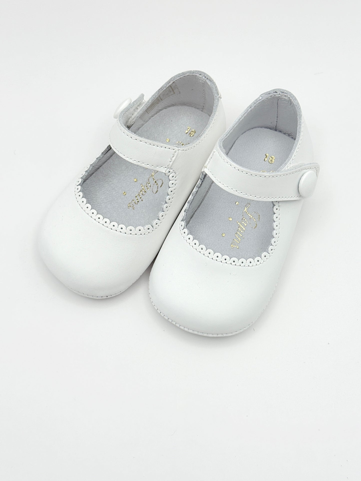 Crib Shoe Mary Jane Button White