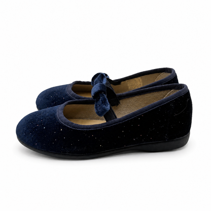 Mary Jane 'Velvet Bow' Navy