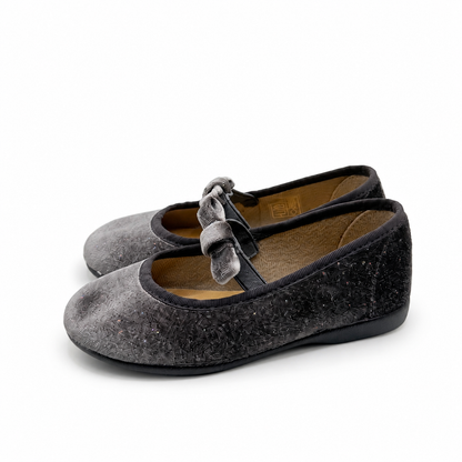 Mary Jane 'Velvet Bow' Grey