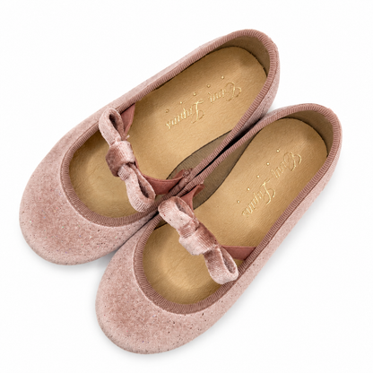 Mary Jane 'Velvet Bow' Pink