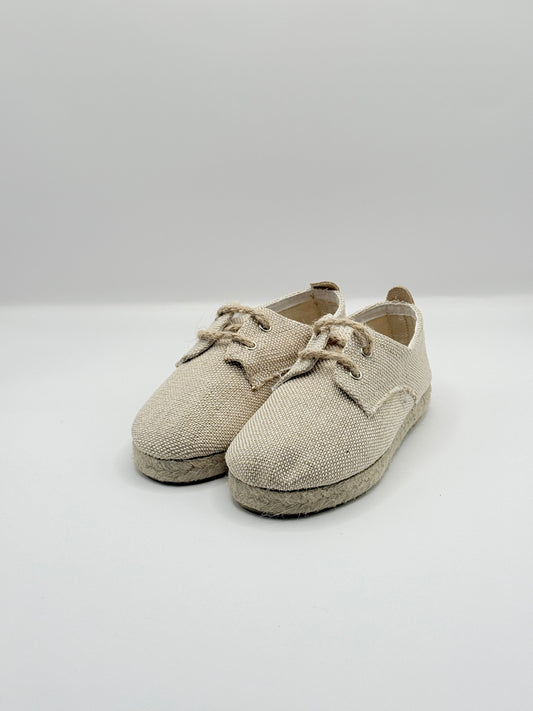 Lace- Up Jute Shoes Natural