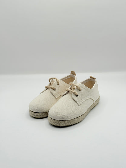 Lace-Up Shoes Jute Ivory