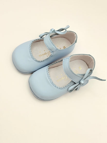 Crib Shoe Mary Jane Bow Baby Blue