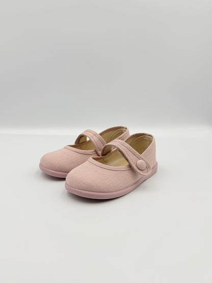 Mary Jane 'Linus Linen' Nude Pink