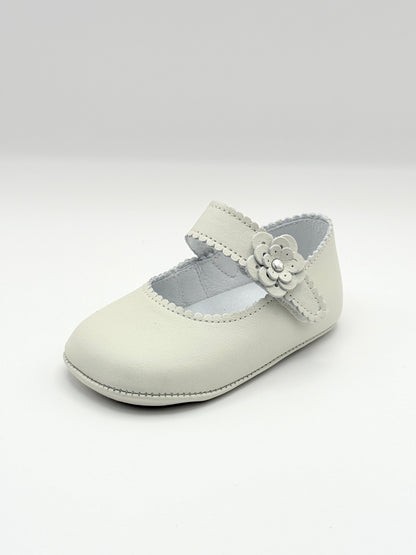 Crib Shoe Mary Jane Flor Ivory