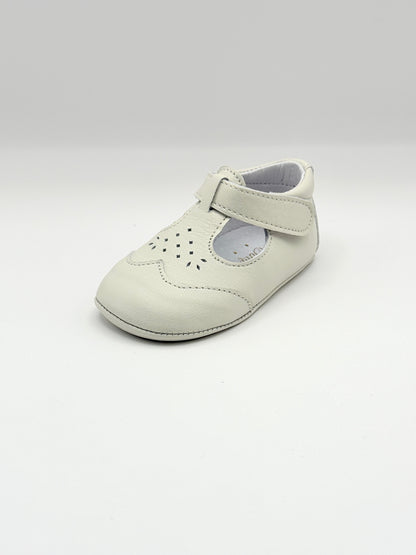 Crib Shoe T-Strap Stone Ivory