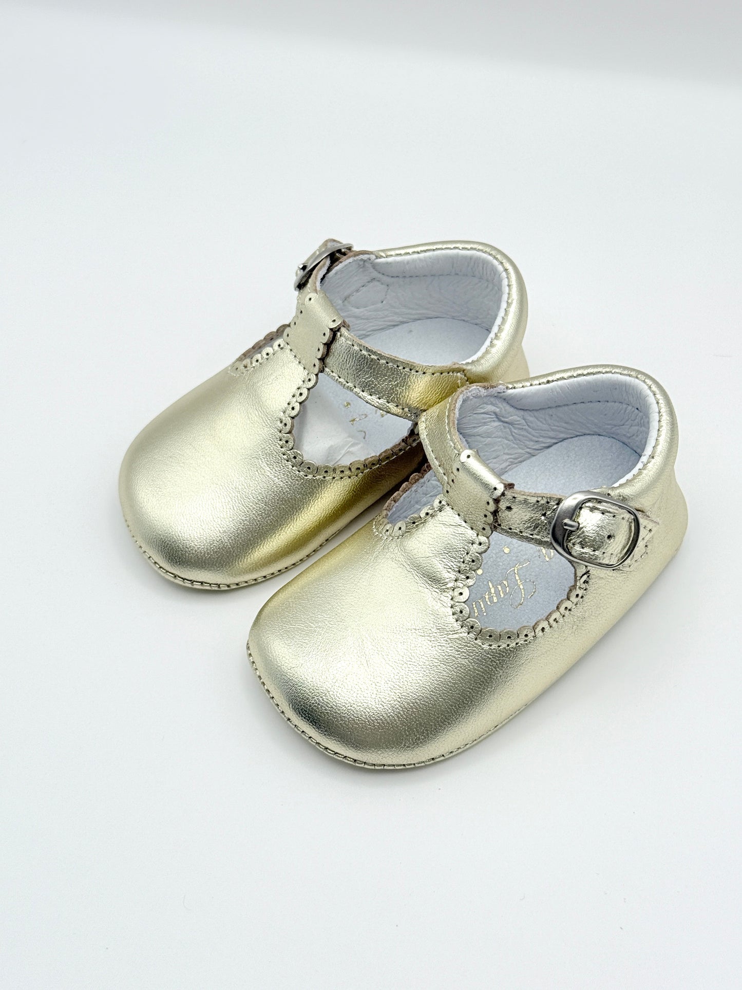 Crib Shoe T-Strap Napa Gold