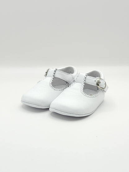 Crib Shoe T-Strap Napa White