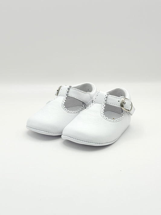 Crib Shoe T-Strap Napa White