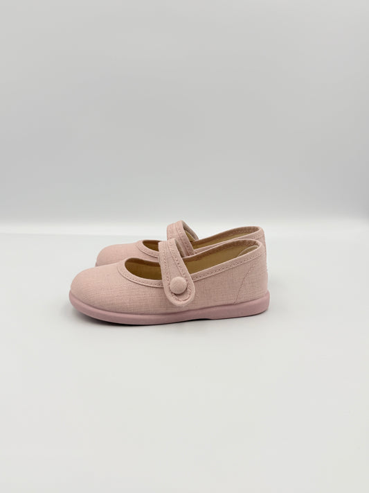 Mary Jane 'Linus Linen' Nude Pink