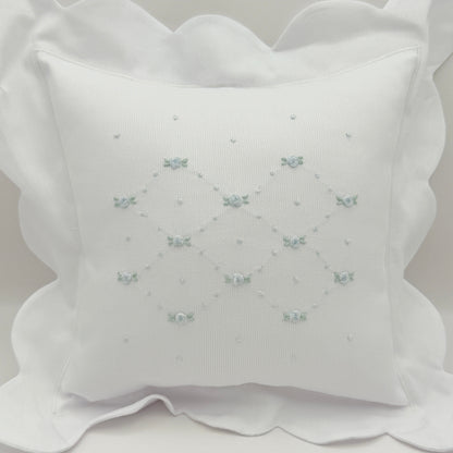 Musical Pillow Blue Flowers