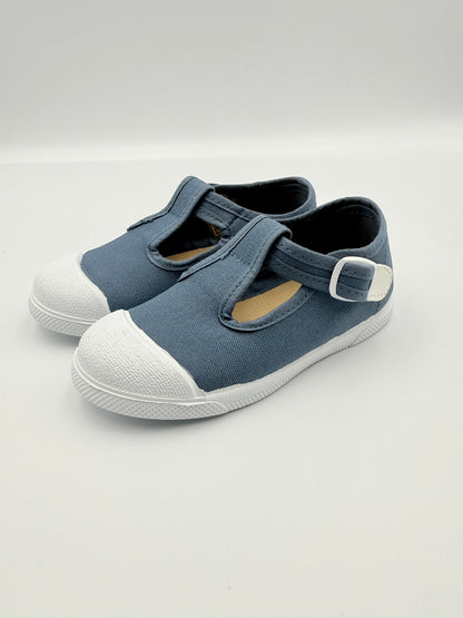 T- Strap 'Cap Toe' Navy
