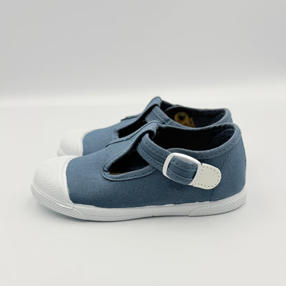 T- Strap 'Cap Toe' Navy