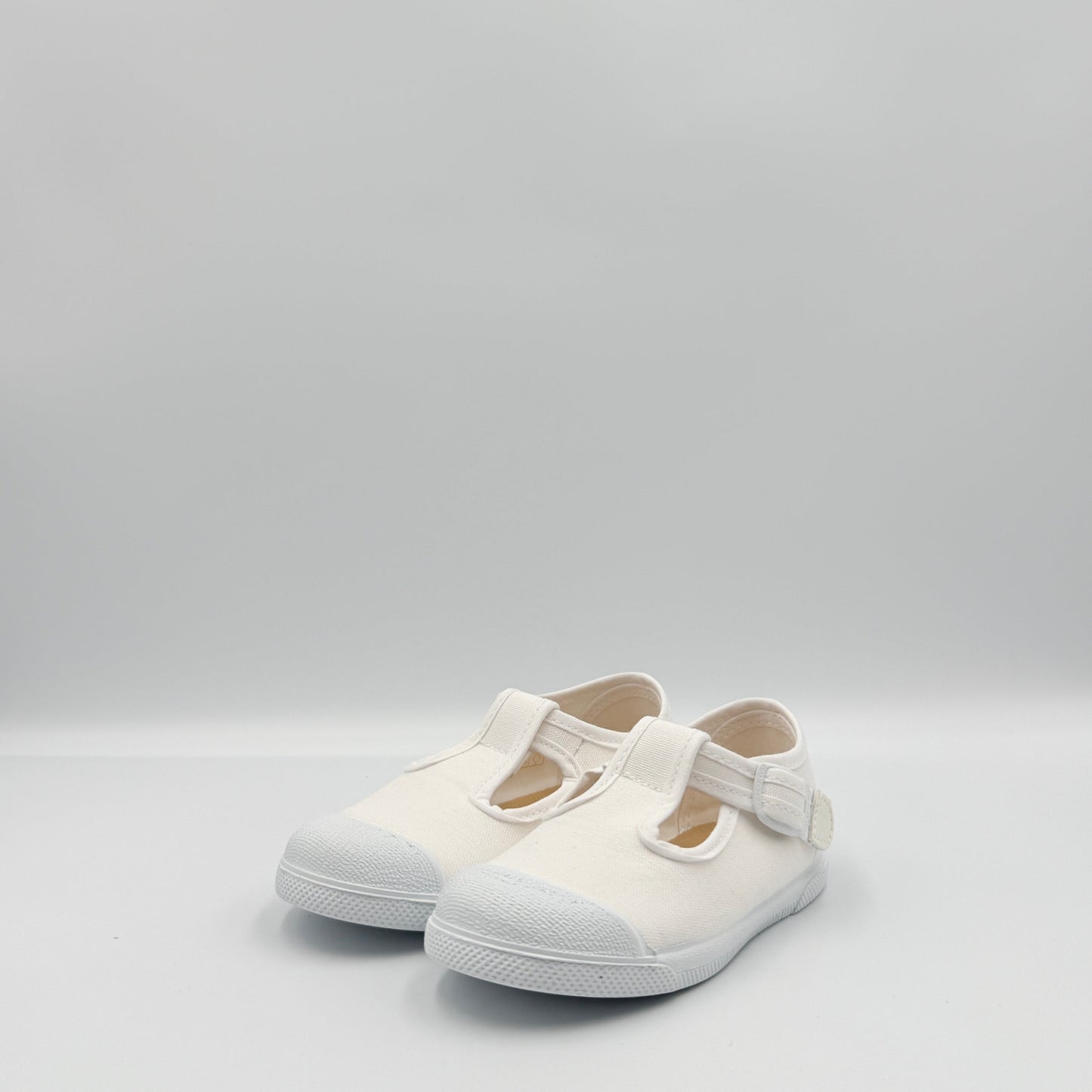 T- Strap 'Cap Toe' White