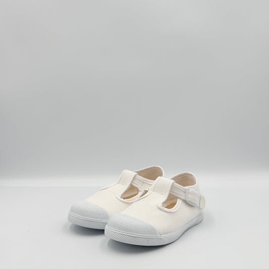 T- Strap 'Cap Toe' White