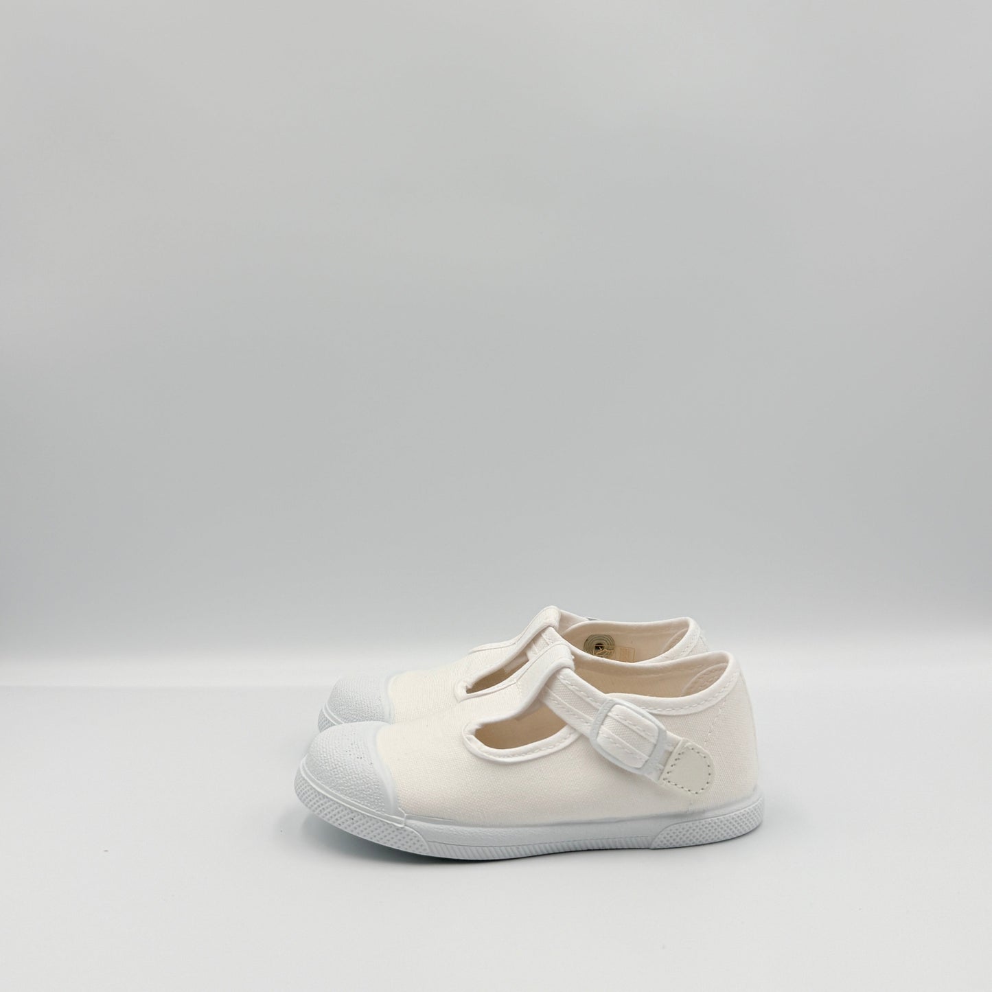 T- Strap 'Cap Toe' White