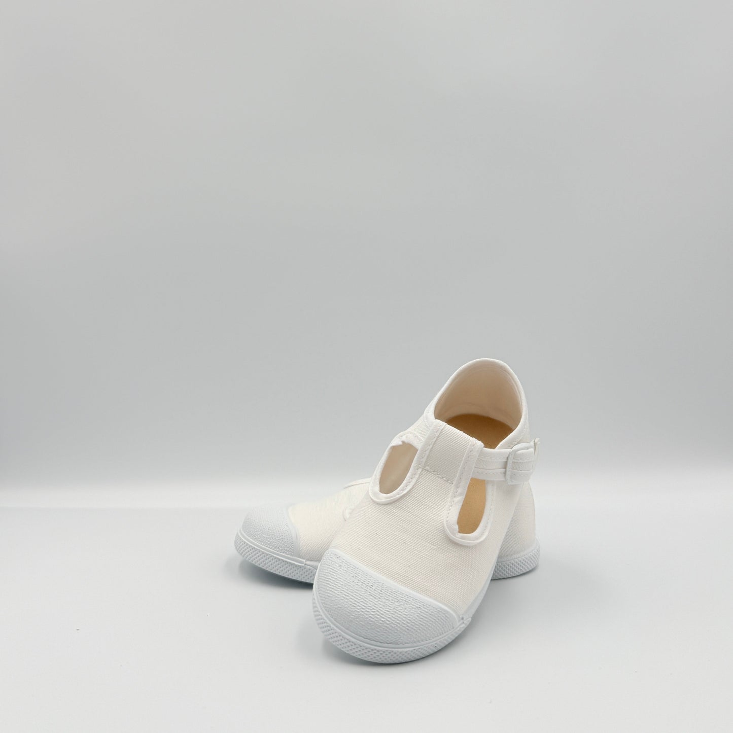 T- Strap 'Cap Toe' White