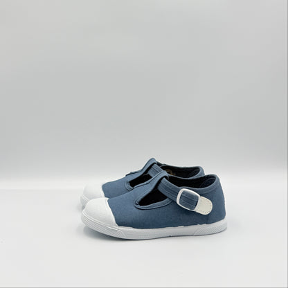 T- Strap 'Cap Toe' Navy