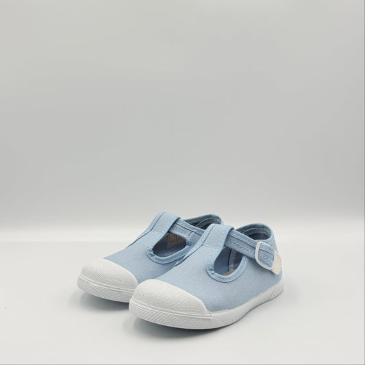 T- Strap 'Cap Toe' Sky Blue