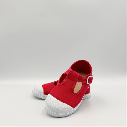 T- Strap 'Cap Toe' Red