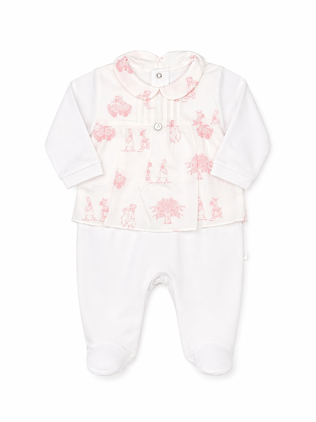 Babygrow 'Toile de Jouy' Pink