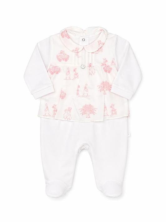 Babygrow 'Toile de Jouy' Pink