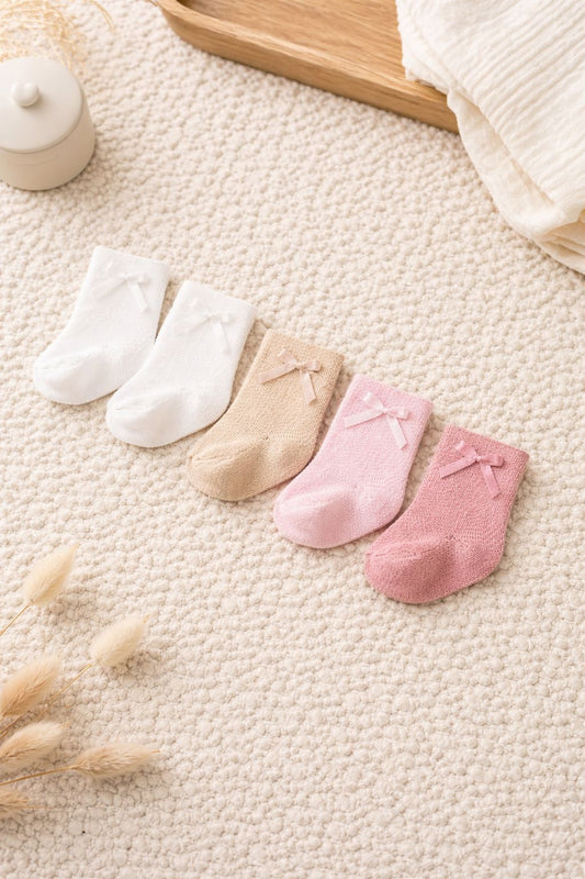 Newborn Socks Satin Bow Gift Set