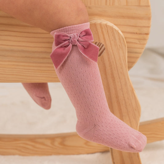 Cinq Lapins Knee Socks Velvet Bow