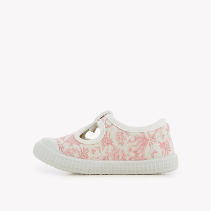 T-strap 'Toile Jouy' Pink
